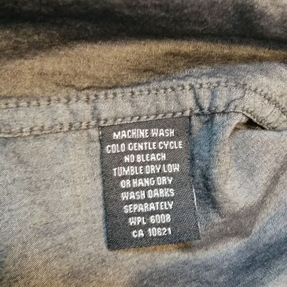 Rock & Roll Cowboy Mens Button Down Shirt Medium Gray Western Long Sleeve Pocket - Picture 7 of 9